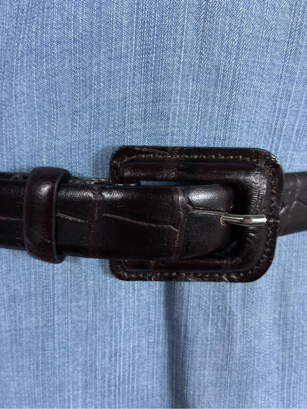 Casual Corner Womens belt Sz S made in Italy genuine leather chocolate brown